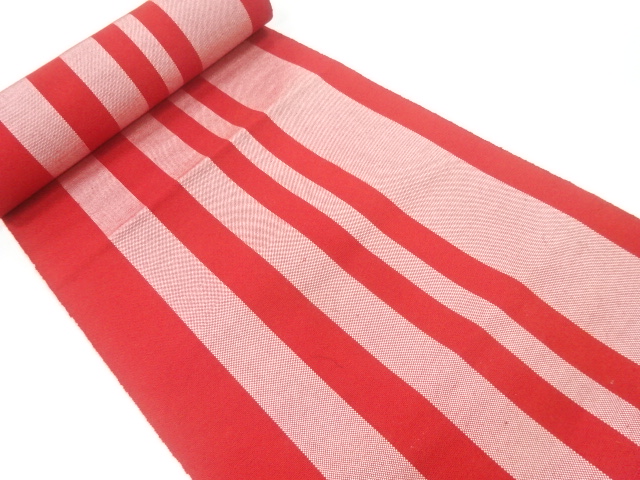 JAPANESE KIMONO / ANTIQUE BOLT FOR HASSUN OBI / WOVEN STRIPE